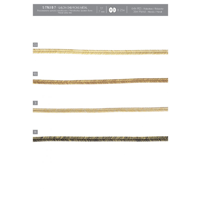 Stephanoise S7763 - GALON CHEVRONS MÉTAL