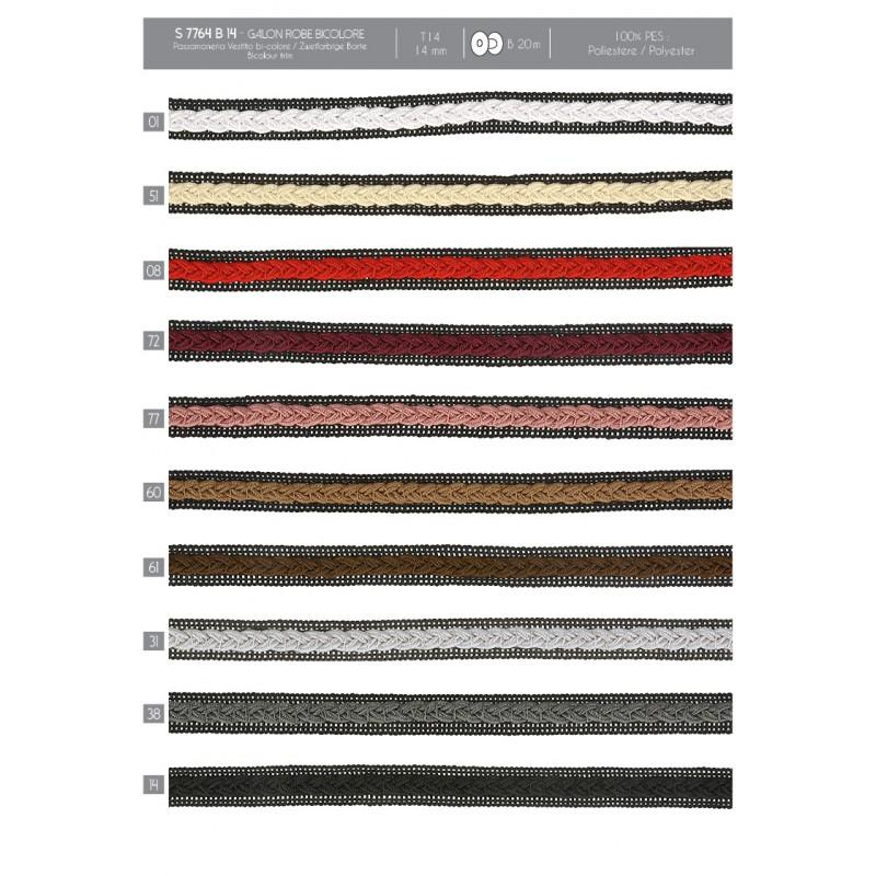 Stephanoise S7764 - GALON ROBE BICOLORE