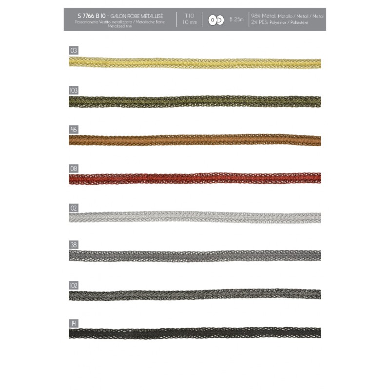 Stephanoise S7766 - GALON ROBE MÉTALLISÉ