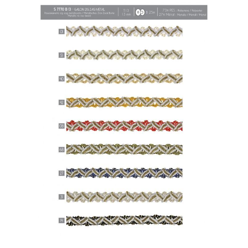 Stephanoise S7770 - GALON ZIG ZAG MÉTAL