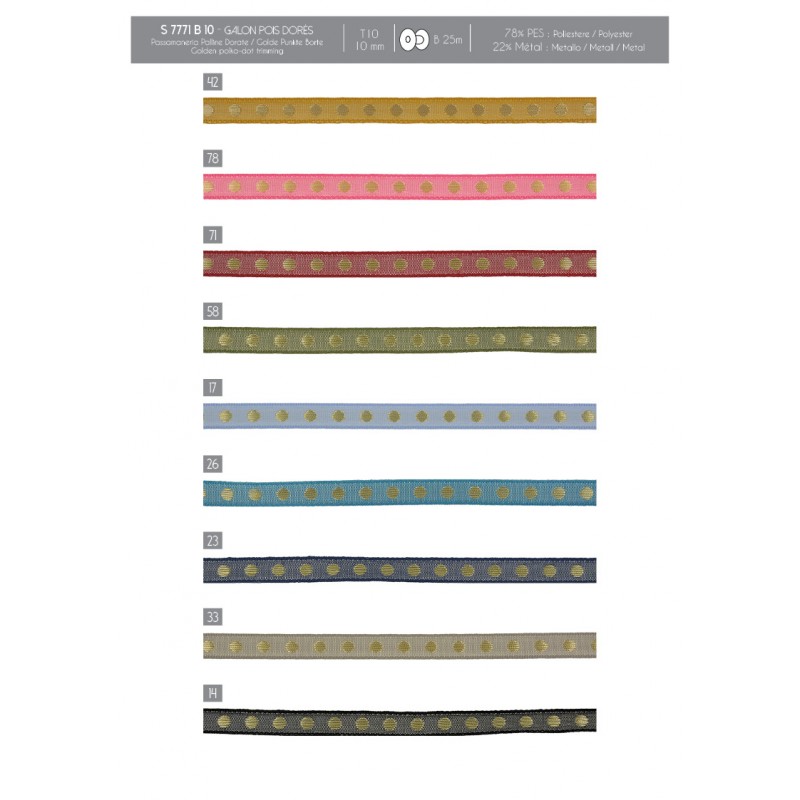 Stephanoise S7771 - GALON POIS DORÉS