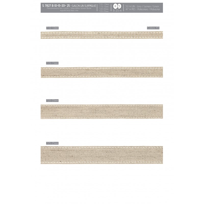 Stephanoise S7827 - GALON LIN SURPIQUÉ