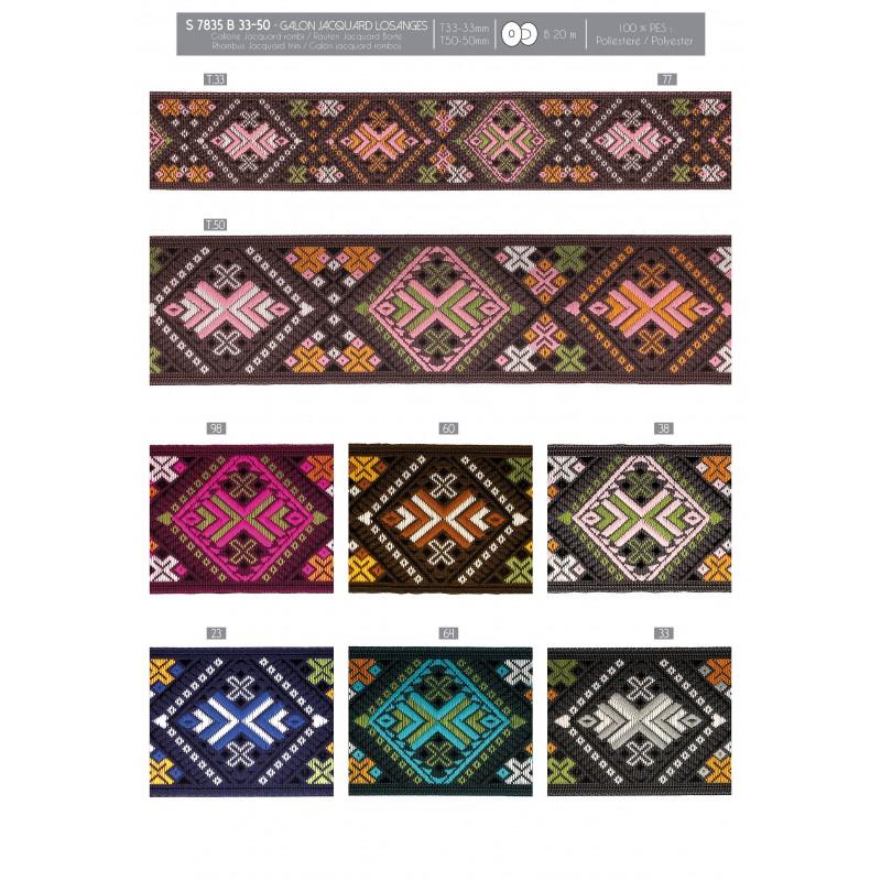 Stephanoise S7835 - GALON JACQUARD LOSANGES