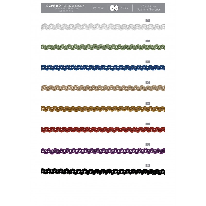 Stephanoise S7848 - GALON VAGUES MAT