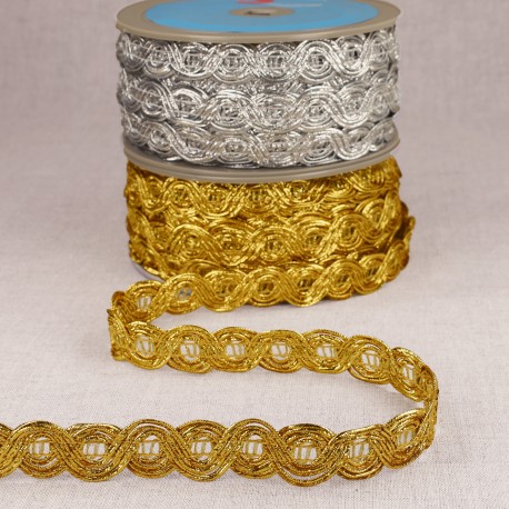 stephanoise S7856 - GALON DOUBLE VAGUES METALLIQUES