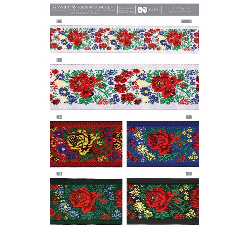 Stephanoise S7866 - GALON JACQUARD FLEURS