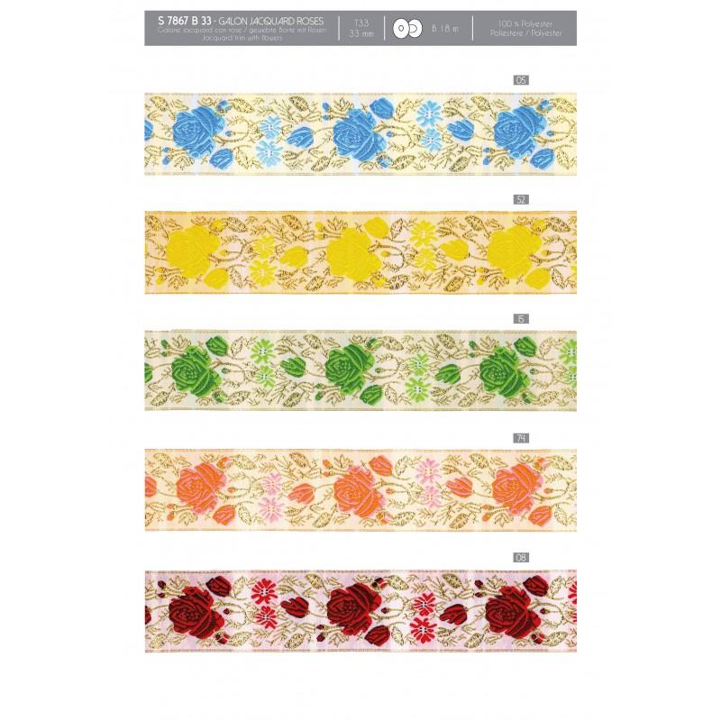 Stephanoise S7867 - GALON JACQUARD ROSES