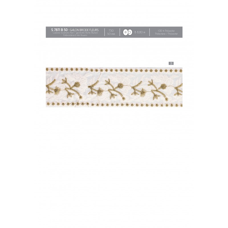Stephanoise S7871 - GALON BRODE FLEURS