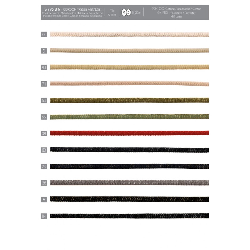 Stephanoise S796 - CORDON TRESSE METALISE