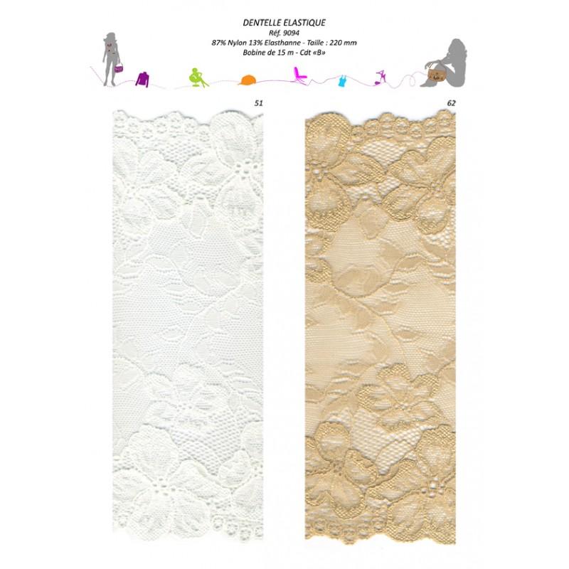 Stephanoise S9094 - DENTELLE ELASTIQUE 220 MM