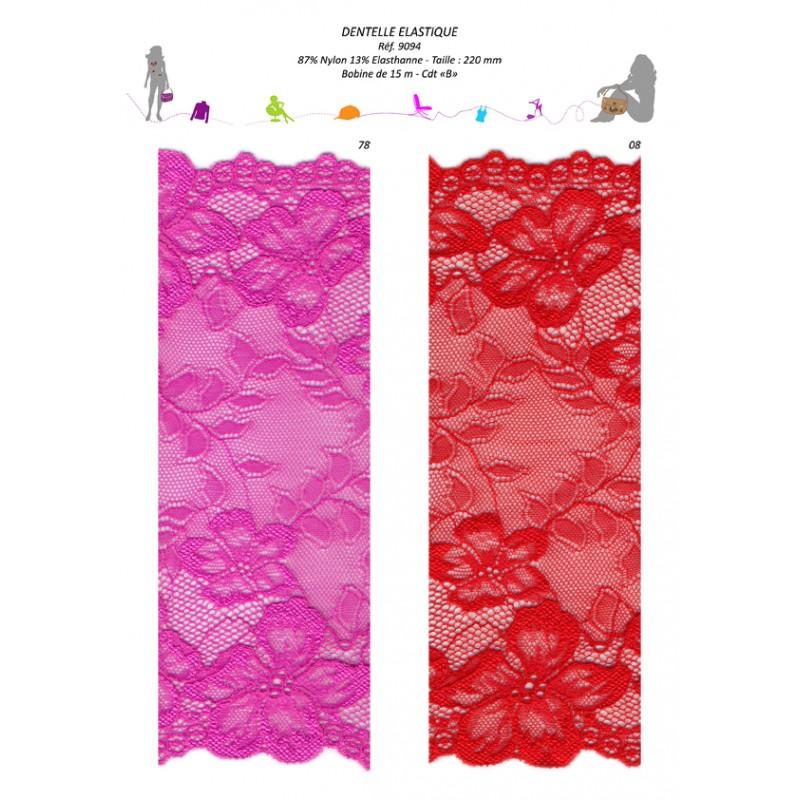 Stephanoise S9094 - DENTELLE ELASTIQUE 220 MM