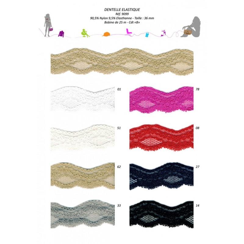 Stephanoise S9099 - DENTELLE ELASTIQUE 36 MM