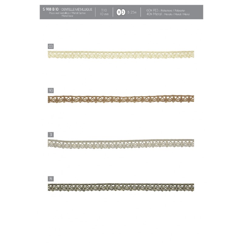 Stephanoise S9118 - DENTELLE MÉTALLIQUE