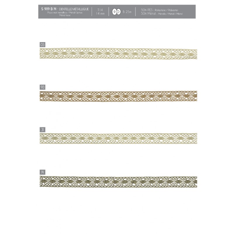 Stephanoise S9119 - DENTELLE MÉTALLIQUE