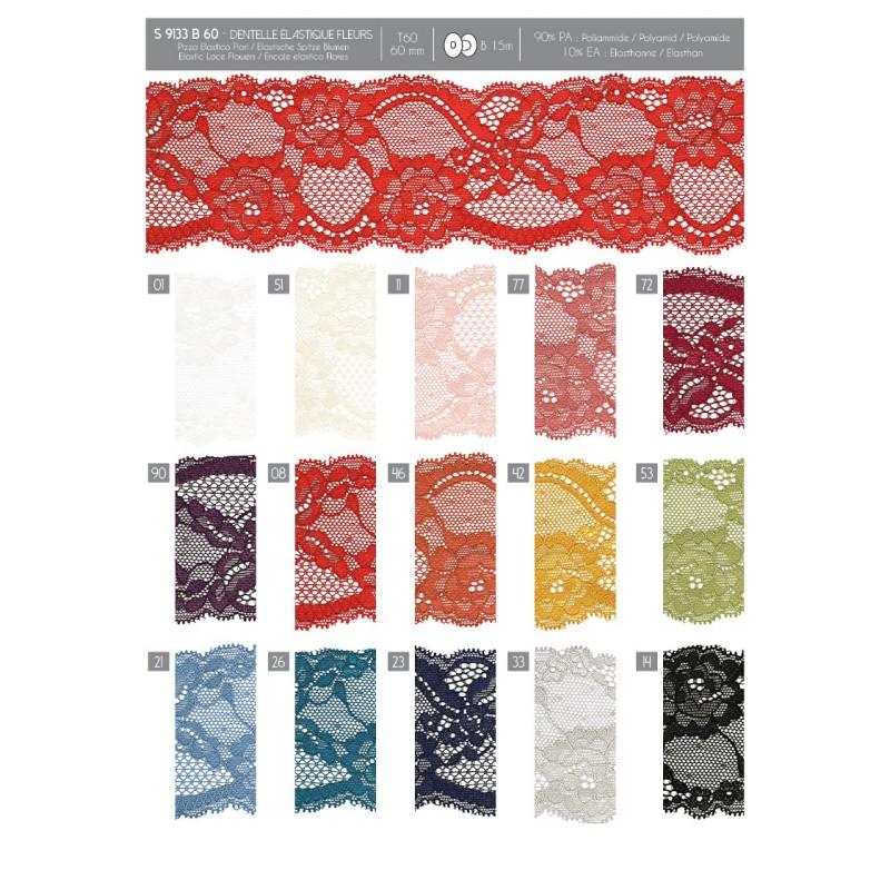 Stephanoise S9133 - DENTELLE ÉLASTIQUE FLEURS