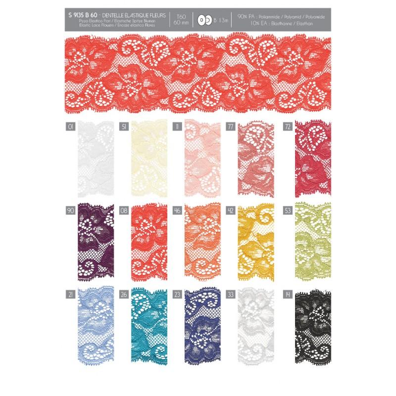 Stephanoise S9135 - DENTELLE ÉLASTIQUE FLEURS