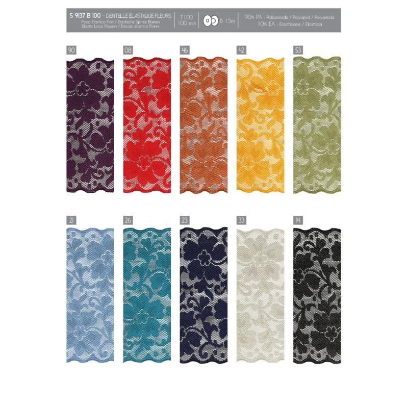 Stephanoise S9137 - DENTELLE ÉLASTIQUE FLEURS