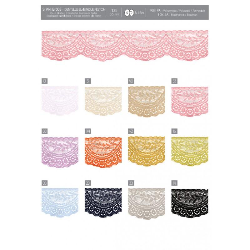 Stephanoise S9141 - DENTELLE ÉLASTIQUE FESTON
