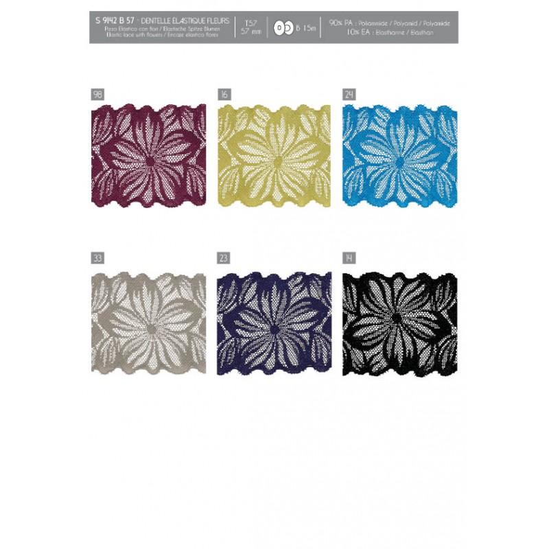 Stephanoise S9142 - DENTELLE ÉLASTIQUE FLEURS