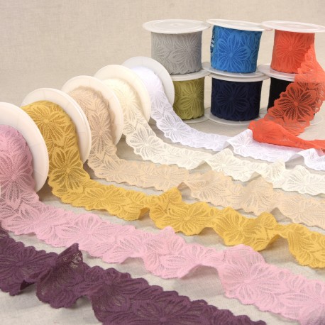 Stephanoise S9142 - DENTELLE ÉLASTIQUE FLEURS