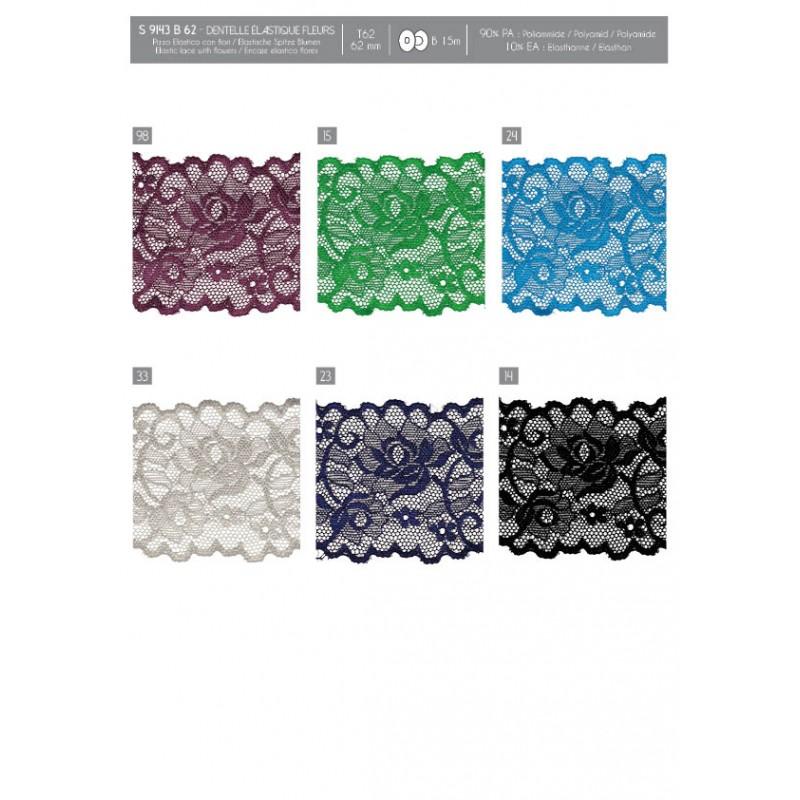 Stephanoise S9143 - DENTELLE ÉLASTIQUE FLEURS