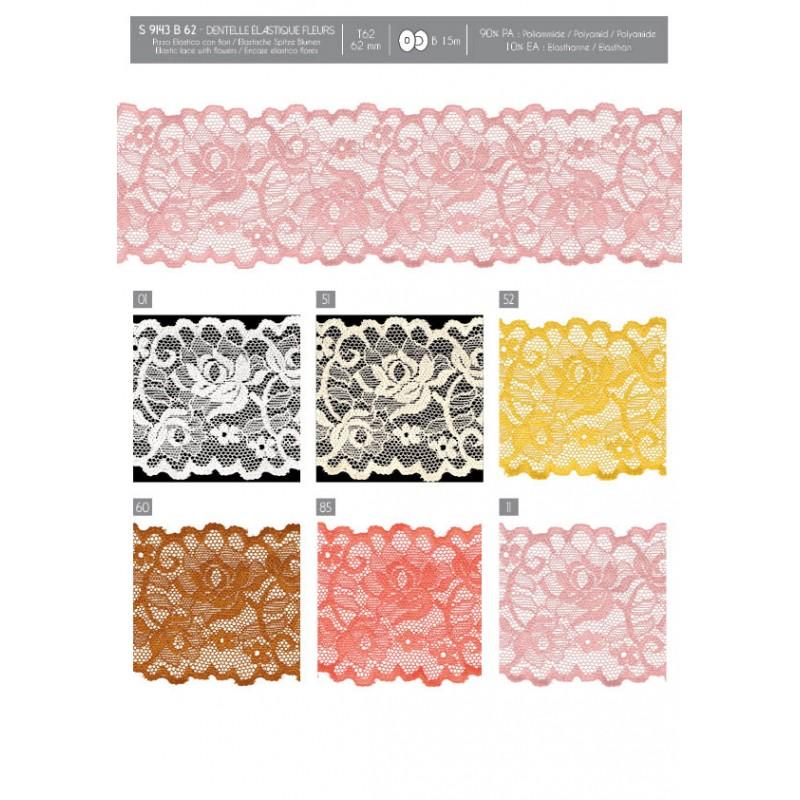 Stephanoise S9143 - DENTELLE ÉLASTIQUE FLEURS