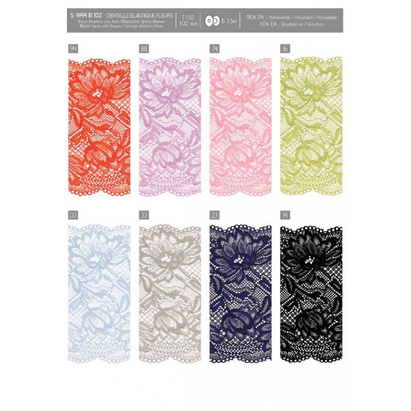 Stephanoise S9144 - DENTELLE ÉLASTIQUE FLEURS