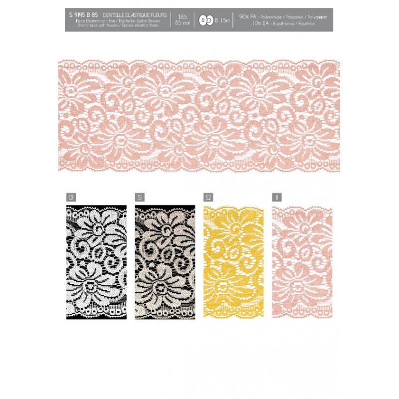 Stephanoise S9145 - DENTELLE ÉLASTIQUE FLEURS
