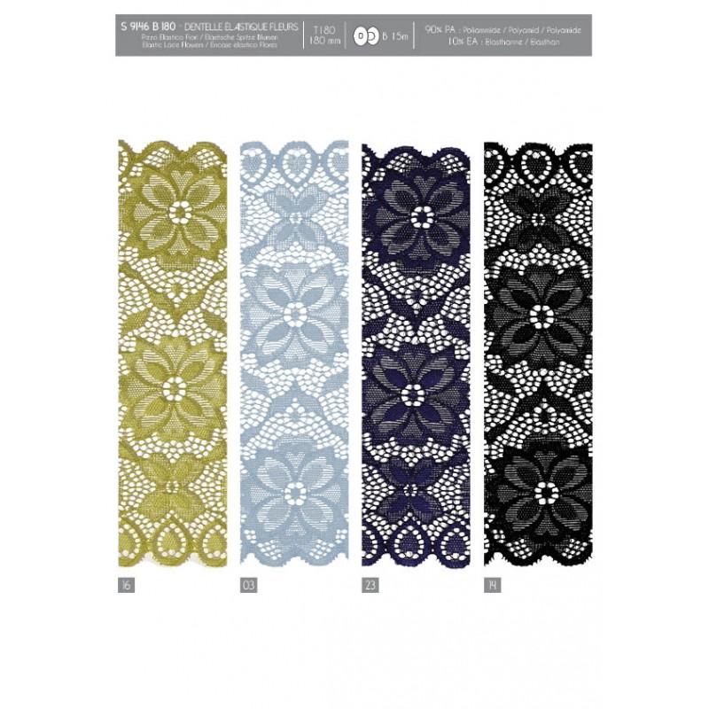 Stephanoise S9146 - DENTELLE ÉLASTIQUE FLEURS