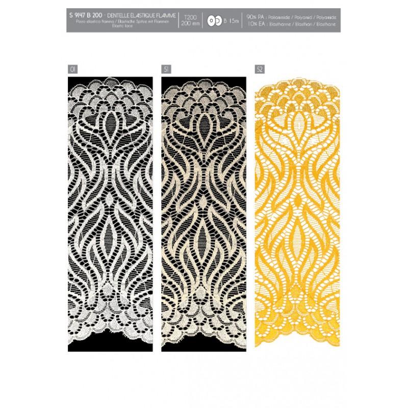 Stephanoise S9147 - DENTELLE ÉLASTIQUE FLAMME
