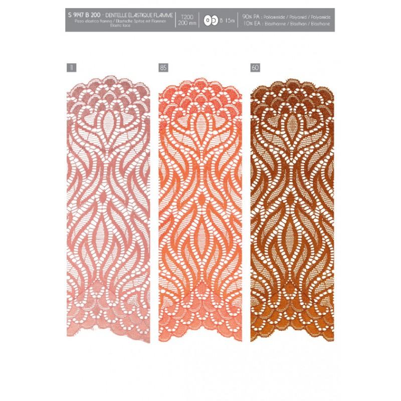 Stephanoise S9147 - DENTELLE ÉLASTIQUE FLAMME