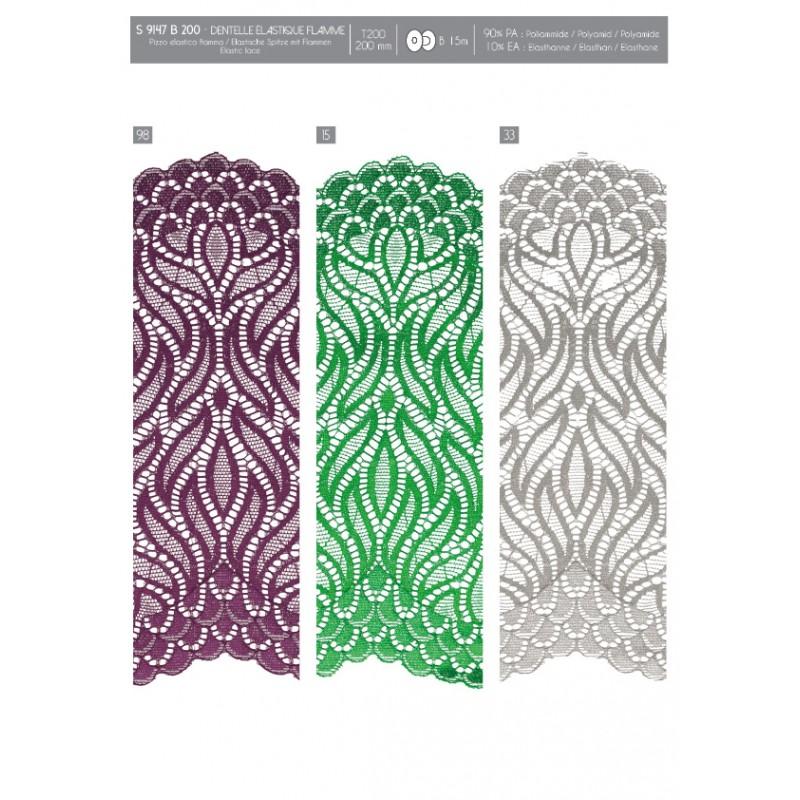 Stephanoise S9147 - DENTELLE ÉLASTIQUE FLAMME
