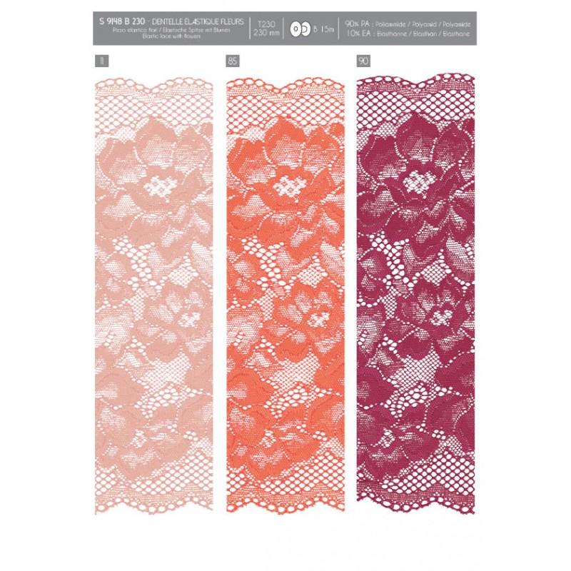 Stephanoise S9148 - DENTELLE ÉLASTIQUE FLEURS