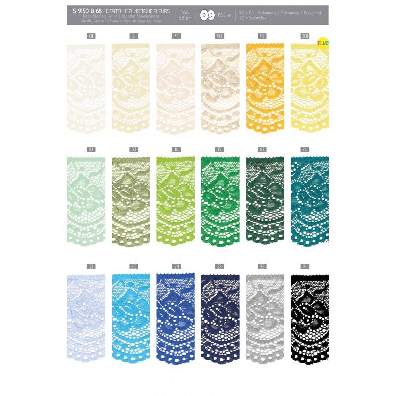 Stephanoise S9150 - DENTELLE ELASTIQUE FLEURS