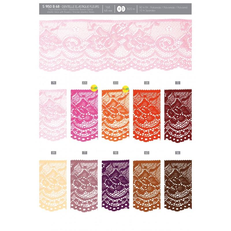Stephanoise S9150 - DENTELLE ELASTIQUE FLEURS