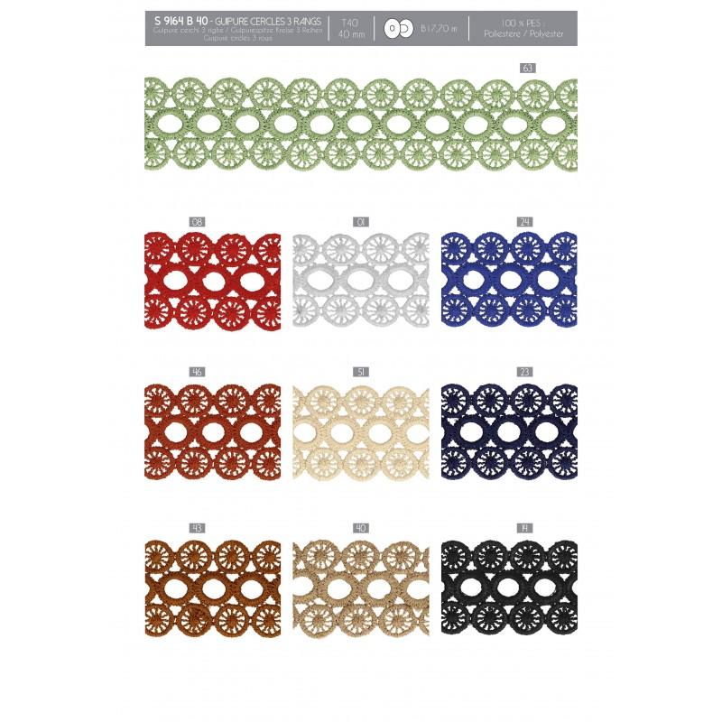 Stephanoise S9164 - GUIPURE CERCLES 3 RANGS
