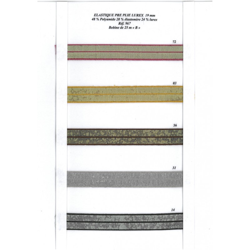Stephanoise S967 - ELASTIQUE PRE PLIE METALLIQUE19MM