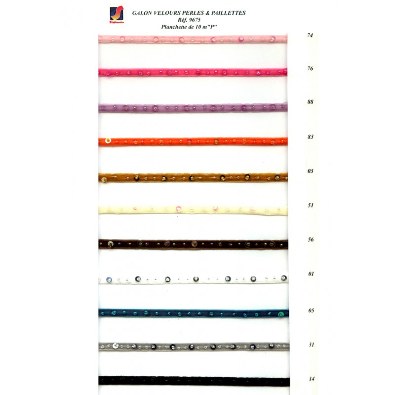 Stephanoise S9675 - GALON VELOURS PERL & PAIL