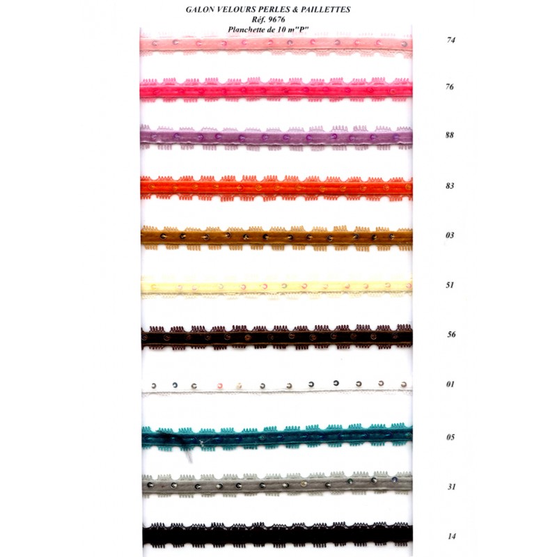 Stephanoise S9676 - GALON VELOURS PAILLETTES