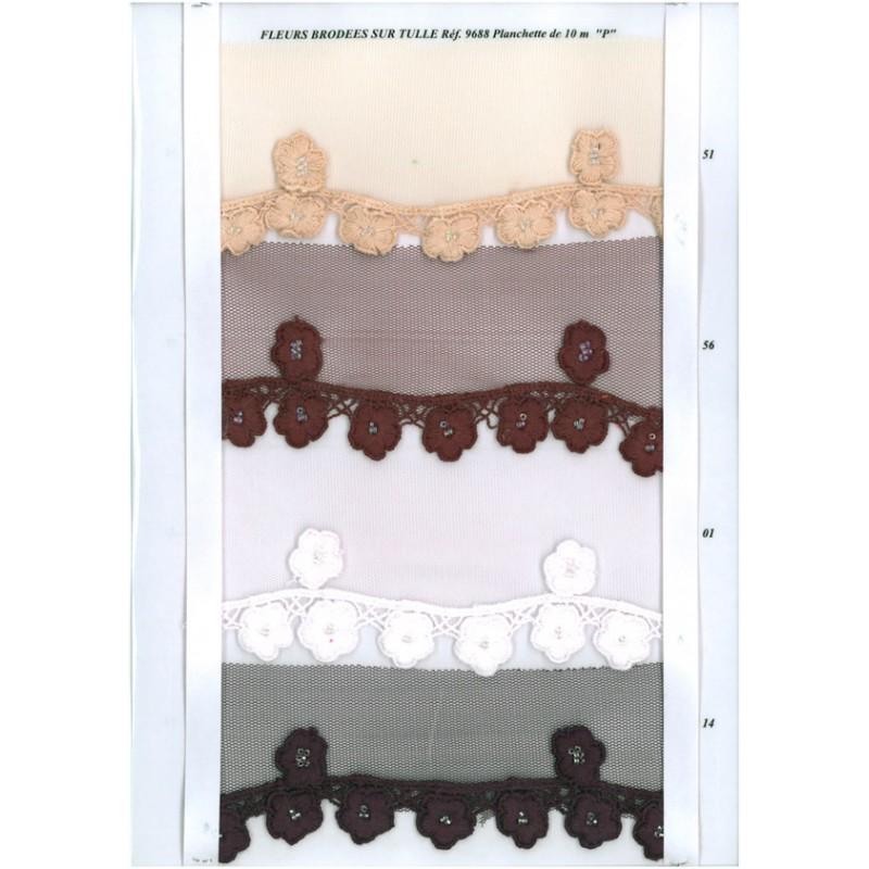 Stephanoise S9688 - FLEURS BRODEES/TULLE