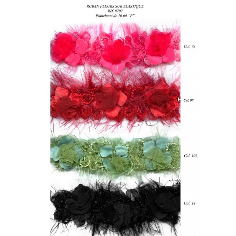 Stephanoise S9702 - RUBAN FLEURS/ELASTIQUE