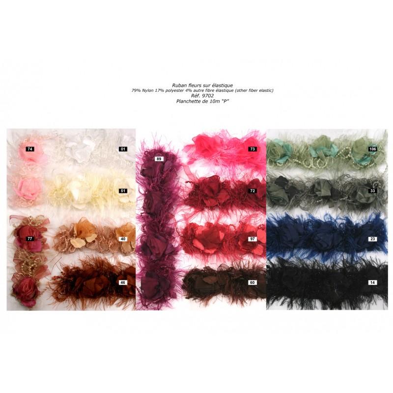 Stephanoise S9702 - RUBAN FLEURS/ELASTIQUE