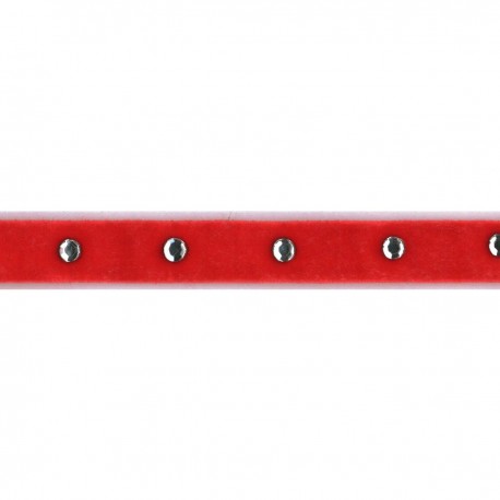 Stephanoise S9734 - GALON VELOURS ELAST STRAS