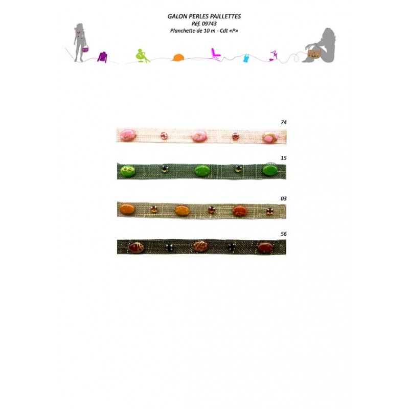 Stephanoise S9743 - GALON PERLES PAILLETTES
