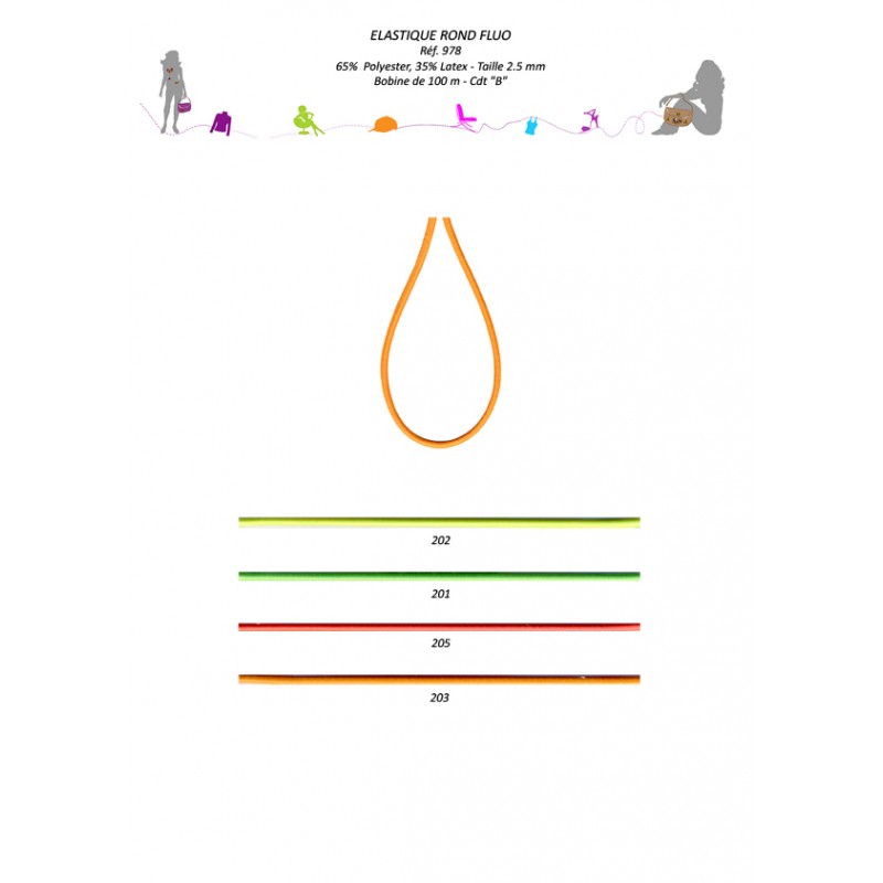 Stephanoise S978 - ELASTIQUE ROND FLUO