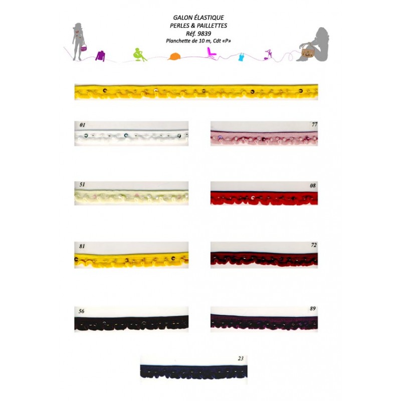 Stephanoise S9839 - GALON ELAST PERL & PAIL