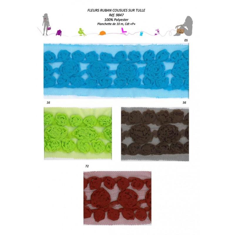 Stephanoise S9847 - FLEURS RUBANS COUSUES/TULLE