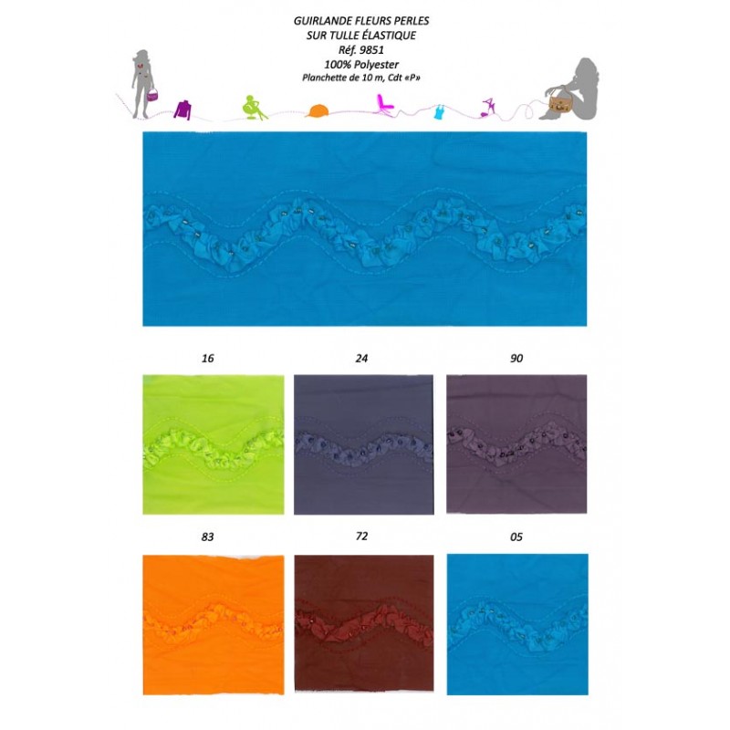 Stephanoise S9851 - GUIRLANDE FLEURS PER/TUL