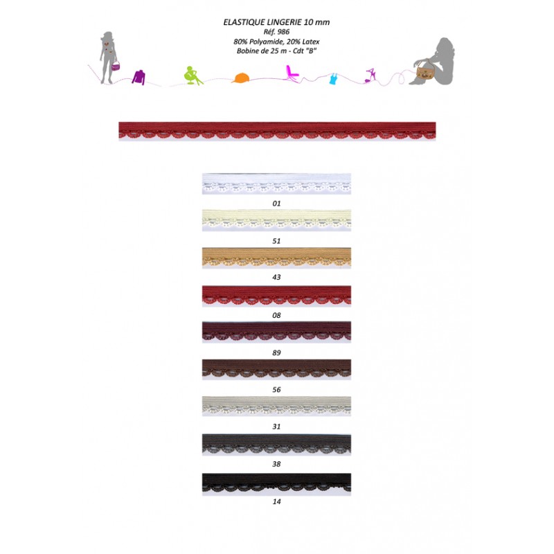 Stephanoise S986 - ELASTIQUE LINGERIE 10MM