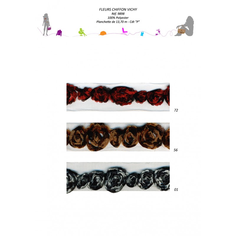 Stephanoise S9898 - FLEURS CHIFFON VICHY